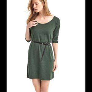 GAP Green Slub 3/4 Sleeve Casual T-Shirt Dress
